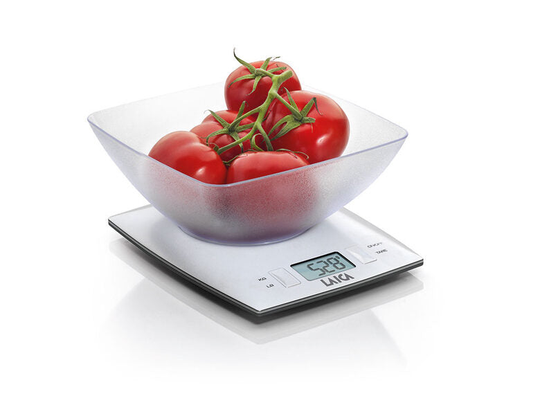 Laica KS1313 bilancia da cucina Trasparente, Bianco Superficie piana Rettangolo Bilancia da cucina elettronica