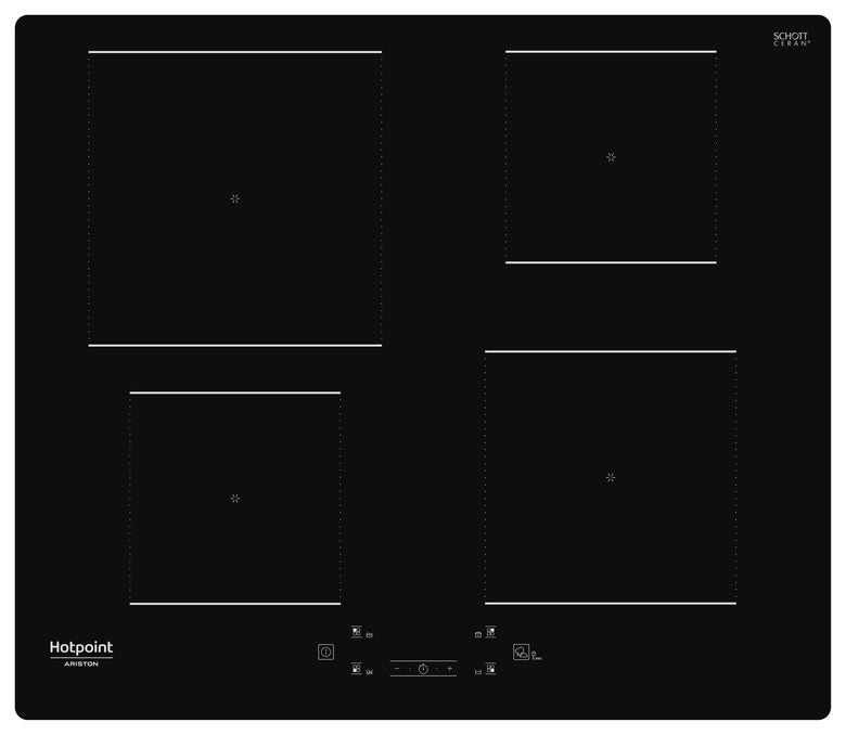 Hotpoint HQ 5660S NE Nero Da incasso 59 cm Piano cottura a induzione 4 Fornello(i)