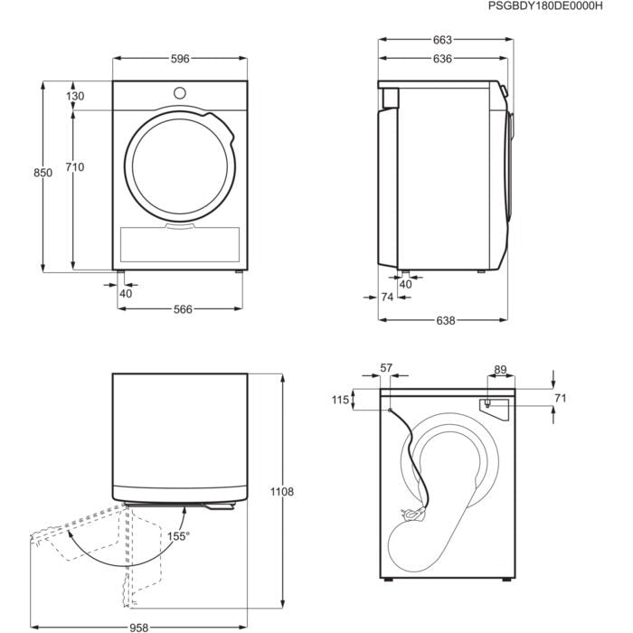 AEG T9 DEC 957D asciugatrice Libera installazione Caricamento frontale 9 kg A+++ Bianco