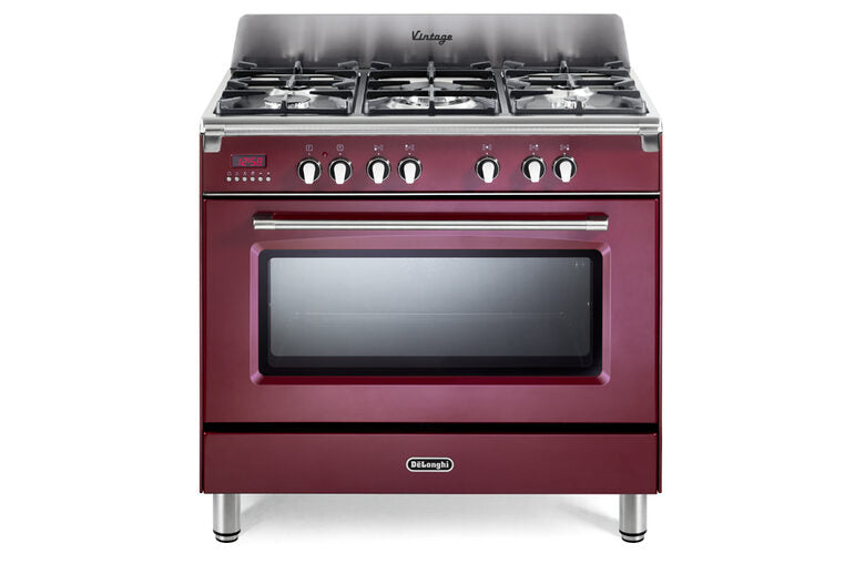De’Longhi MEM 965 RX ED cucina Elettrico Gas Bordeaux, Acciaio inox