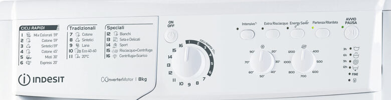 Indesit EWC 81283 W IT N lavatrice Caricamento frontale 8 kg 1200 Giri/min D Bianco
