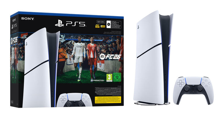 Sony PlayStation 5 Digital + EA Sports FC 26 Bundle 825 GB Wi-Fi Nero, Bianco