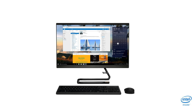 Lenovo IdeaCentre A340 60,5 cm (23.8") 1920 x 1080 Pixel Intel® Core™ i5 di nona generazione 8 GB DDR4-SDRAM 512 GB SSD PC All-in-one Windows 10 Home Wi-Fi 5 (802.11ac) Nero