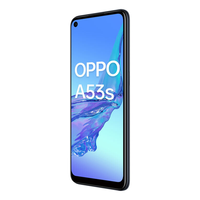 OPPO A53s Smartphone, 186g, Display 6.5" HD+ LCD, 3 Fotocamere 13MP, RAM 4GB + ROM 128GB Espandibile, Batteria 5000mAh, Ricarica Rapida, Dual Sim, [Versione Italiana], Electric Black