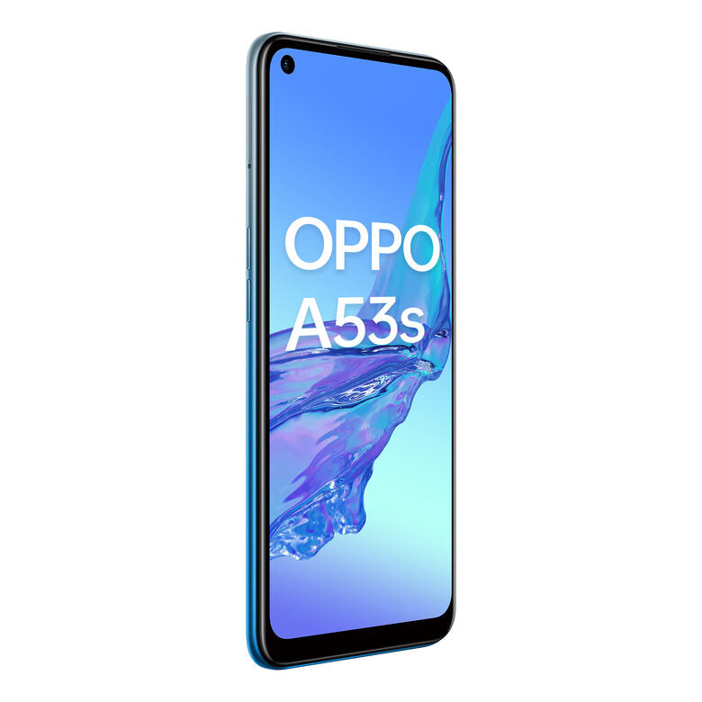 OPPO A53s Smartphone, 186g, Display 6.5" HD+ LCD, 3 Fotocamere 13MP, RAM 4GB + ROM 128GB Espandibile, Batteria 5000mAh, Ricarica Rapida, Dual Sim, [Versione Italiana], Fancy Blue