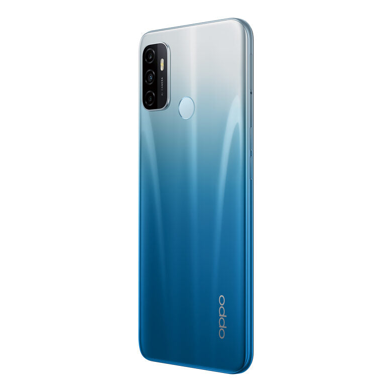 OPPO A53s Smartphone, 186g, Display 6.5" HD+ LCD, 3 Fotocamere 13MP, RAM 4GB + ROM 128GB Espandibile, Batteria 5000mAh, Ricarica Rapida, Dual Sim, [Versione Italiana], Fancy Blue