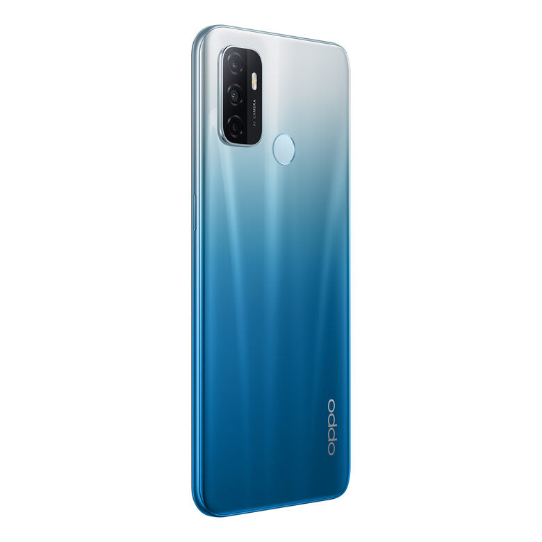 OPPO A53s Smartphone, 186g, Display 6.5" HD+ LCD, 3 Fotocamere 13MP, RAM 4GB + ROM 128GB Espandibile, Batteria 5000mAh, Ricarica Rapida, Dual Sim, [Versione Italiana], Fancy Blue