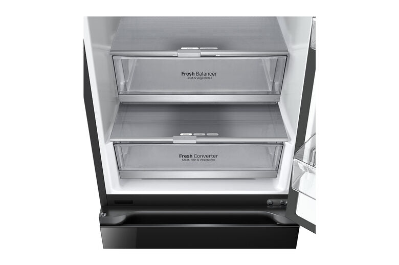 LG GBB72BM9DQ Frigorifero combinato, Classe D, 387L, Wi-Fi, Wine Rack, Porta in vetro,Nero