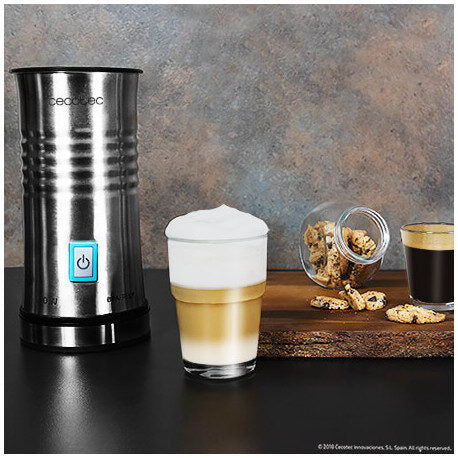 Cecotec 01519 montalatte Schiumatore per latte automatico Mirtillo, Argento
