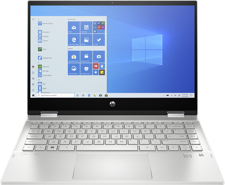 HP Pavilion x360 14-dw1012nl Ibrido (2 in 1) 35,6 cm (14") Touch screen Full HD Intel® Pentium® Gold 8 GB DDR4-SDRAM 256 GB SSD Wi-Fi 5 (802.11ac) Windows 10 Home Argento