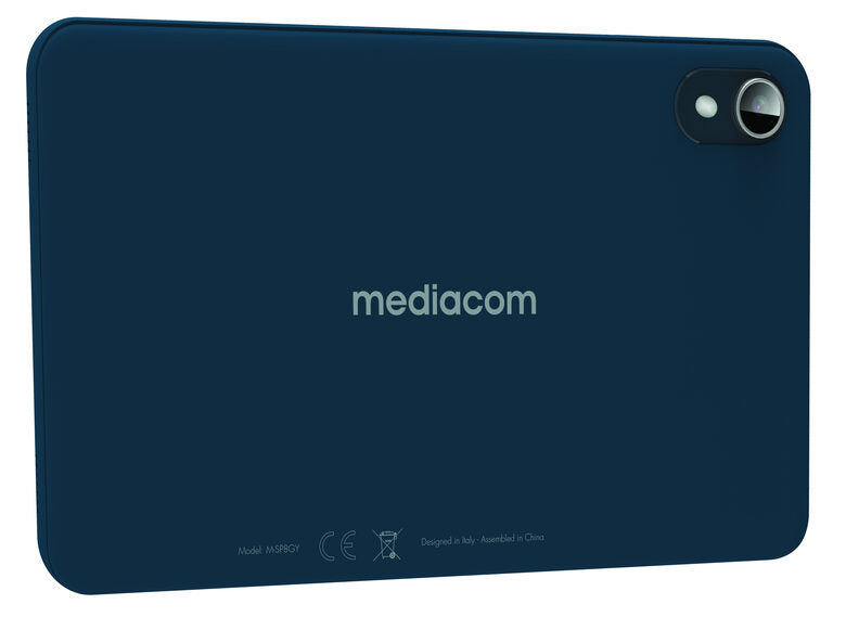 Mediacom M-SP8GY tablet Cortex 32 GB 20,3 cm (8") 3 GB Wi-Fi 6 (802.11ax) Android 14 Nero, Blu