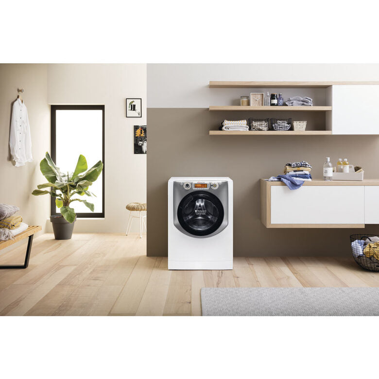 Hotpoint AQSD723 EU/A N lavatrice Caricamento frontale 7 kg 1200 Giri/min D Argento, Bianco