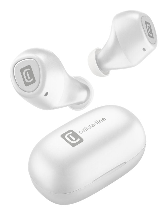 Cellularline Blink Auricolari Bluetooth® in-ear con carica batteria portatile con play-time totale fino a 14 ore Bianco