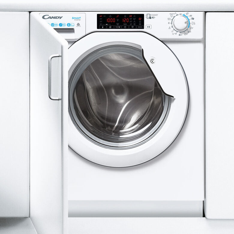 Candy Smart Inverter CBDO485TWME/1-S lavasciuga Da incasso Caricamento frontale Bianco D