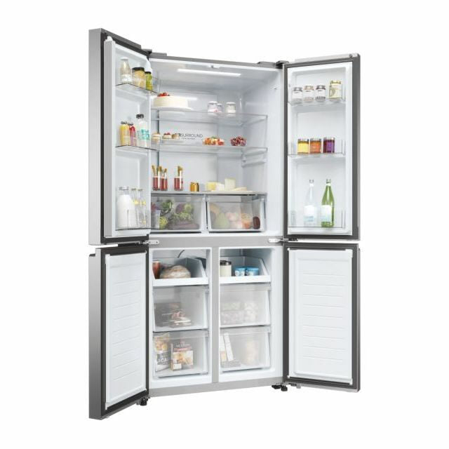 Haier HCR3818ENMM Cube 83 Serie 3 Frigorifero Side By Side Libera Installazione 467 L E Platino Stainless steel