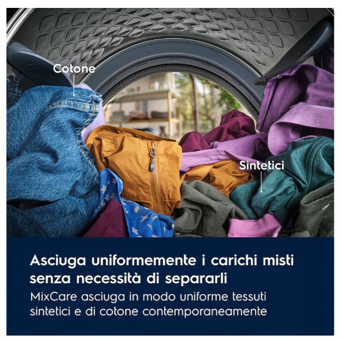Electrolux EW7H48GY Asciugatrice A Libera Installazione 8 Kg, Pompa Di Calore, DelicateCare, Filtro Ecoflow, Classe A+++, Nero Bianco