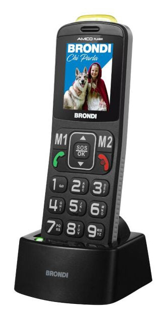 Brondi Amico Flash 5,08 cm (2") Nero Telefono di livello base