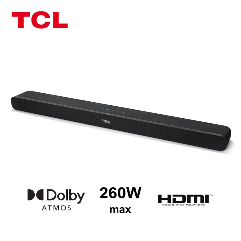 TCL Alto 8i Soundbar TS8111 Dolby Atmos 2.1 con Subwoofer integrato per TV & Wireless Bluetooth (39-inch Speaker, HDMI ARC, Montaggio a parete, Telecomando, tre modalità di suono)