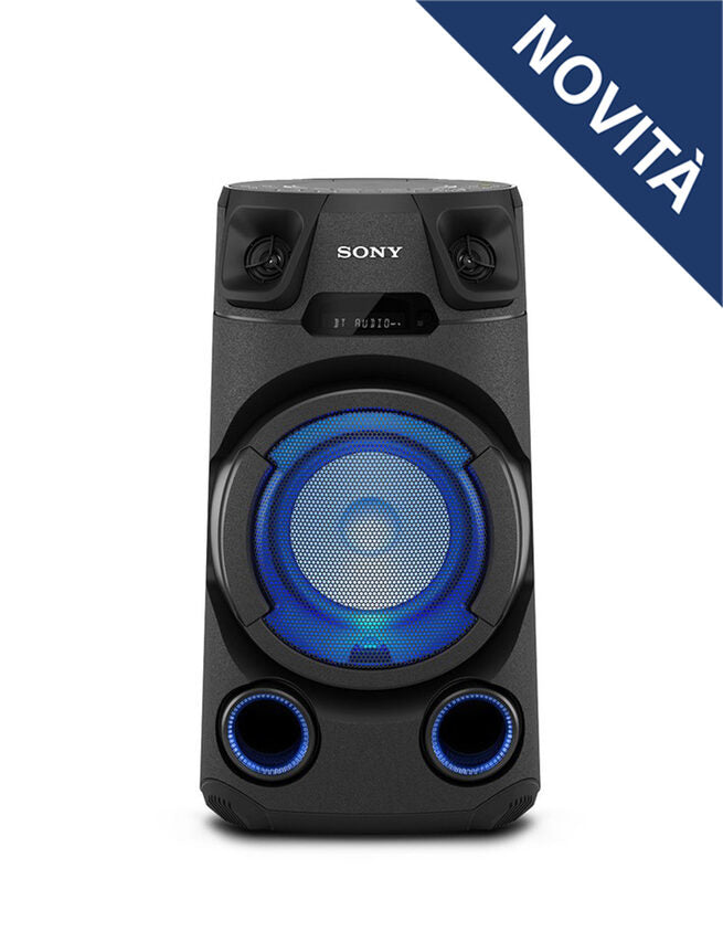 Sony MHC-V13 - Altoparlante Bluetooth All in One con JET BASS BOOSTER, Effetti Luminosi, Lettore CD, USB, Nero