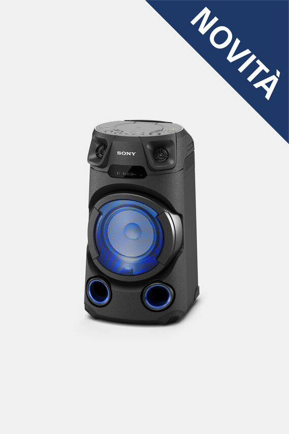 Sony MHC-V13 - Altoparlante Bluetooth All in One con JET BASS BOOSTER, Effetti Luminosi, Lettore CD, USB, Nero