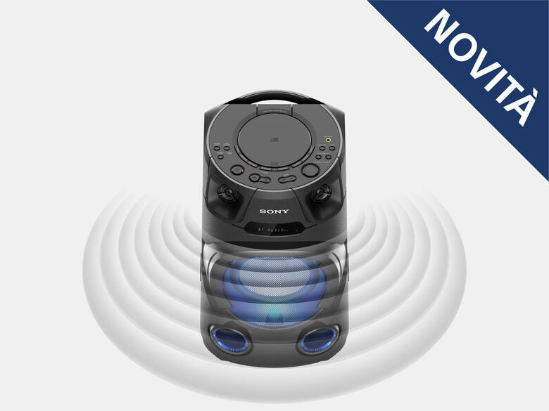 Sony MHC-V13 - Altoparlante Bluetooth All in One con JET BASS BOOSTER, Effetti Luminosi, Lettore CD, USB, Nero