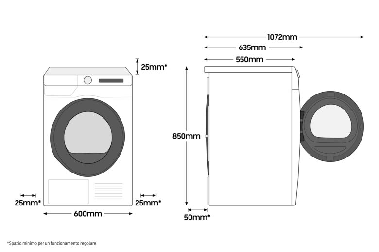 Samsung WW90T534DAE 9 kg Ecodosatore Ai Control Caricamento frontale 1400 Giri/min A Bianco