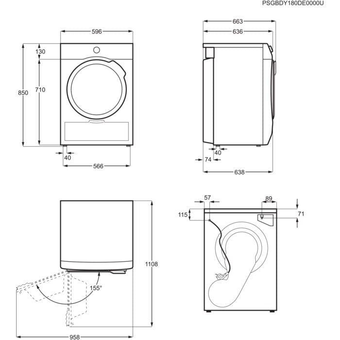 AEG T9DEC857 asciugatrice Libera installazione Caricamento frontale 8 kg A+++ Bianco