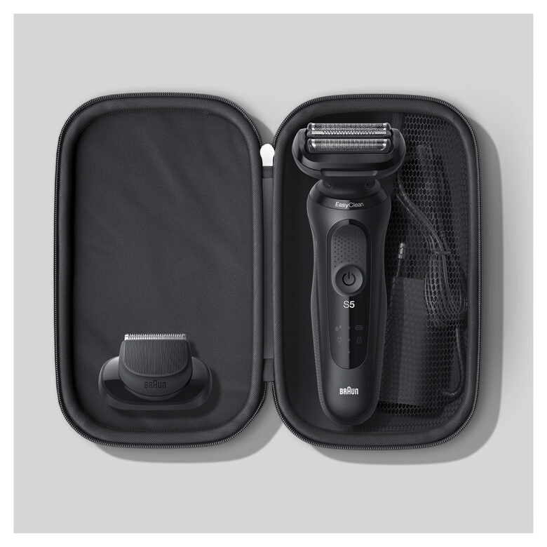 Braun Series 5 Rasoio Elettrico, Design Edition Con Custodia Da Viaggio - Nero