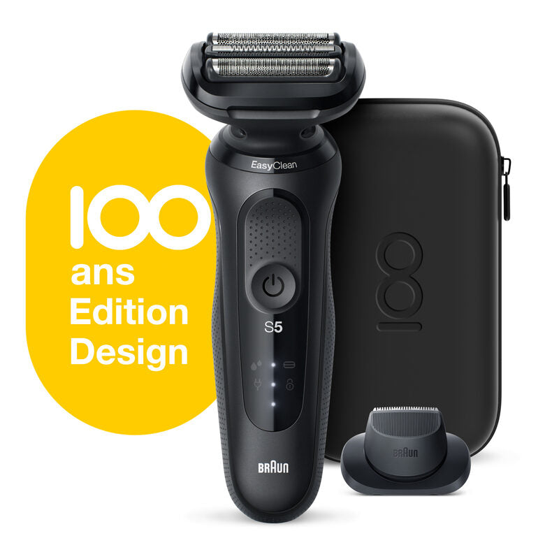 Braun Series 5 Rasoio Elettrico, Design Edition Con Custodia Da Viaggio - Nero