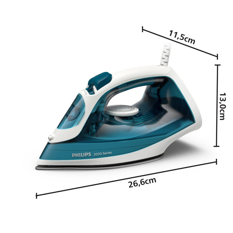 Philips Serie 2000 DST2020/90 ferro da stiro Ferro a vapore Piastra in Ceramica 2000 W Colore acqua