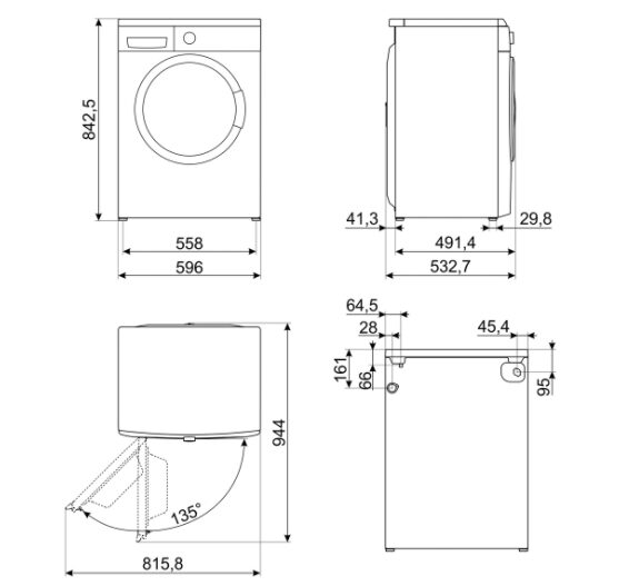 Smeg LBW60IT Lavatrice A Libera Installazione 6 Kg, 1000 Giri, Classe D, Bianco