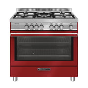 Glem Gas ST965MRS cucina Elettrico Rosso, Acciaio inox