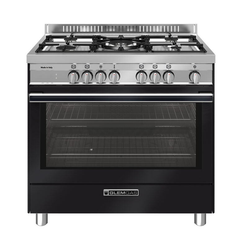 Glem Gas ST965MBK cucina Elettrico Nero, Antracite, Acciaio inox