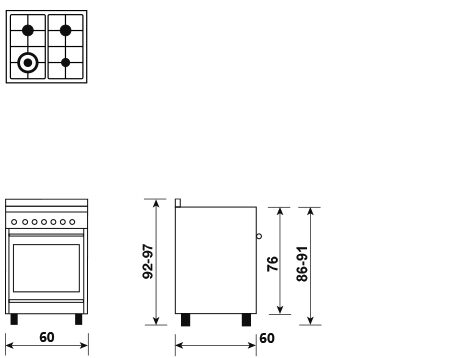 Glem Gas ST664VI cucina Elettrico/Gas Acciaio inox