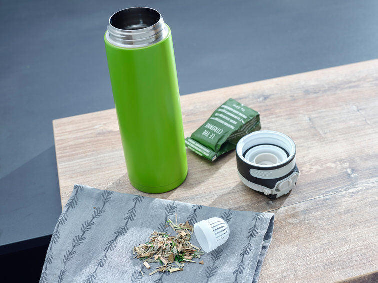 Leifheit 03277 tazza da viaggio 600 ml Nero, Verde Acciaio inossidabile