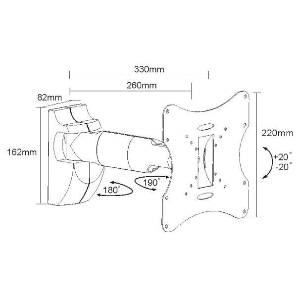 nuovaVideosuono LCD24 Supporto TV a parete 106,7 cm (42") Nero