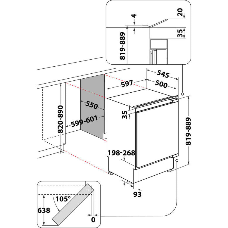 Indesit IN TSZ 1612 1 monoporta Sottopiano 126 L F Stainless steel