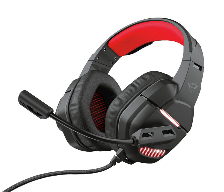 Trust GXT 448 Nixxo Auricolare Cablato A Padiglione Giocare USB tipo A Nero, Rosso