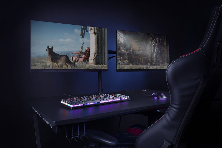 Trust GXT 1120 Mara Dual Monitor Arm 81,3 cm (32") Morsa Nero
