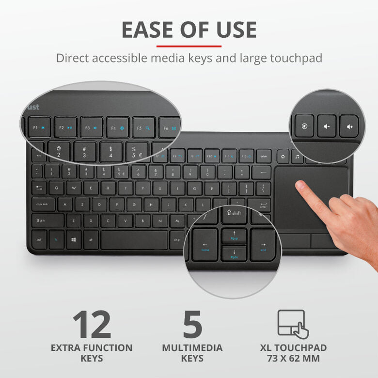 Trust Vaia tastiera RF Wireless QWERTY Italiano Nero