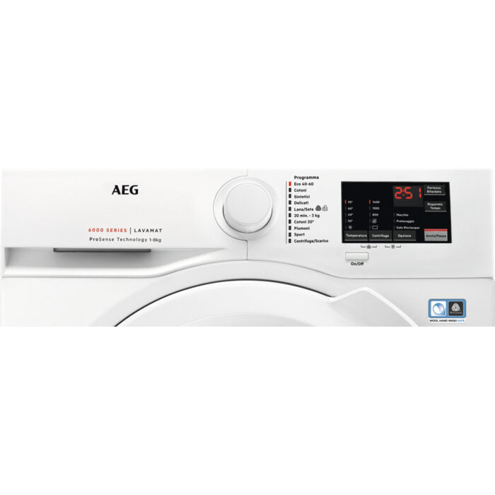 AEG L6FBI843 lavatrice Caricamento frontale 8 kg 1400 Giri/min C Bianco