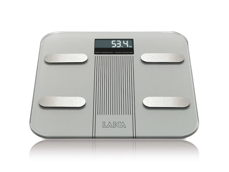 Laica PS7005 bilance pesapersone Rettangolo Grigio, Acciaio inossidabile Bilancia pesapersone elettronica