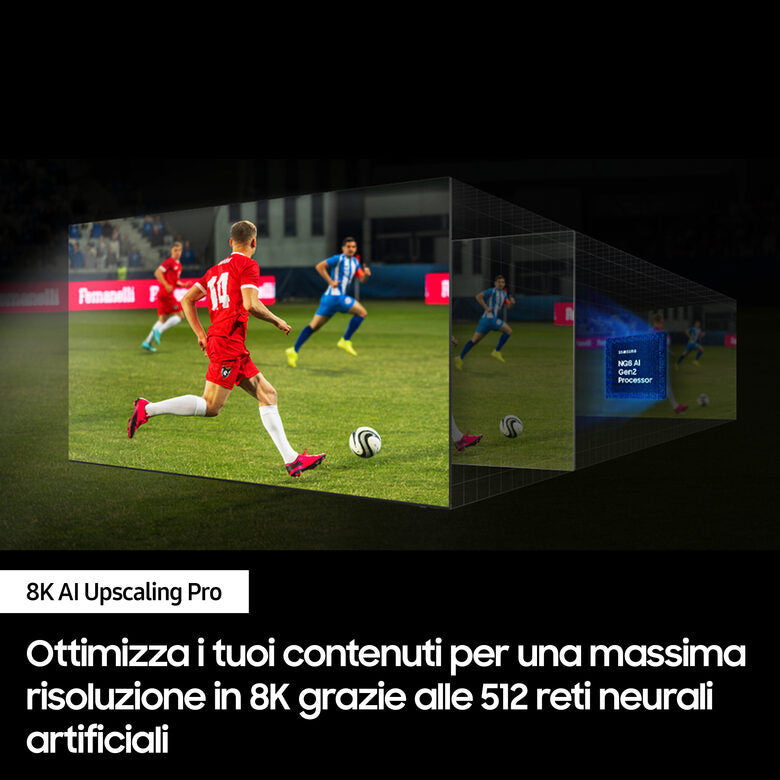 Samsung QE85QN900DTXZT Televisione Smart TV 85 Pollici Qled 8K Neo Graphite Black NQ8 AI GEN3 Processor 8K AI Upscaling Pro Infinity Air Design Dolby Atmos