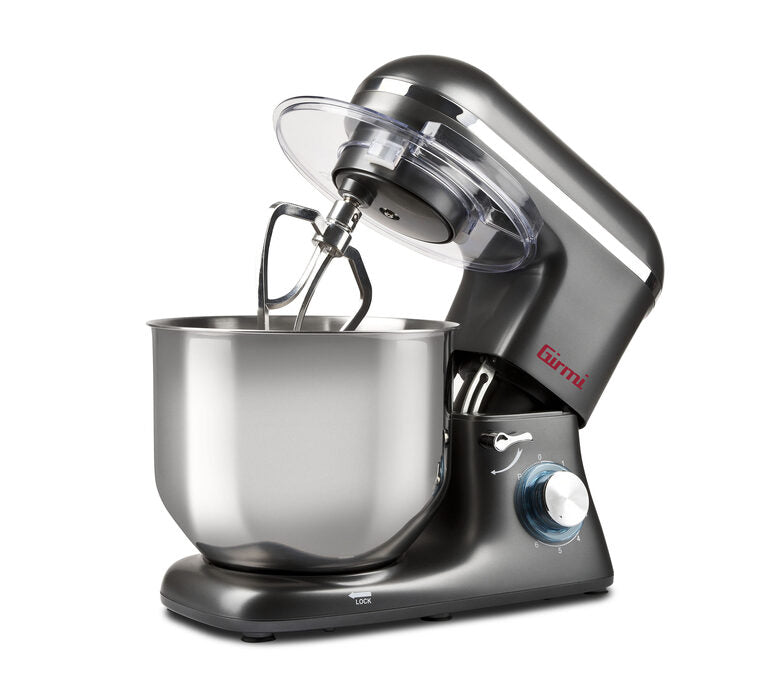 Girmi Gastronomo 8L Sbattitore con base 1400 W Nero, Acciaio inossidabile