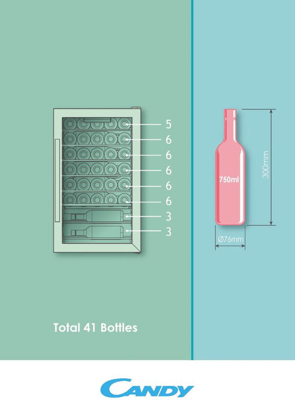 Candy DiVino CWC 150 ED/N Cantinetta vino con compressore Libera installazione Nero 41 bottiglia/bottiglie