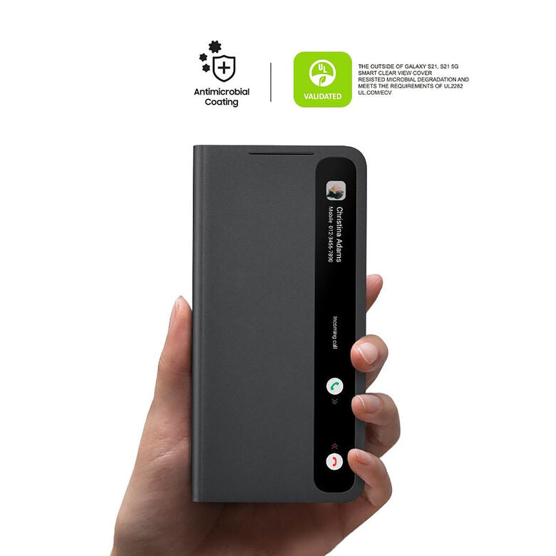 Samsung Galaxy S21 5G Smart Clear View Cover rivestimento antimicrobico