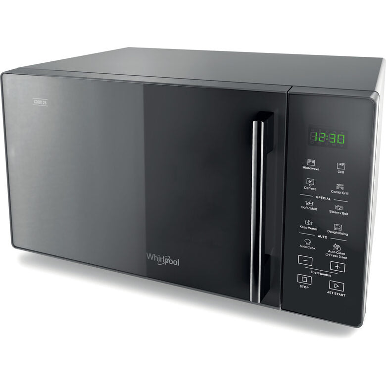 Whirlpool MWP 254 SM Superficie piana Microonde combinato 25 L 900 W Nero, Specchio