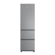 Haier HTR3518ENMX Frigorifero Combinato A Libera Installazione, No Frost, Tecnologia Haier Air Surround, Cassetti Direct Access, Classe E, Acciaio Inox
