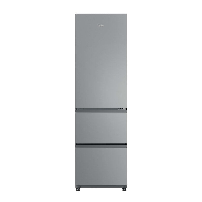Haier HTR3518ENMX Frigorifero Combinato A Libera Installazione, No Frost, Tecnologia Haier Air Surround, Cassetti Direct Access, Classe E, Acciaio Inox