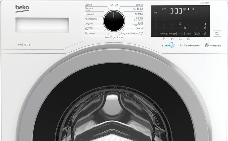 Beko Lavatrice a Vapore WUY81436SI-IT, 8 kg, 1400 giri/min